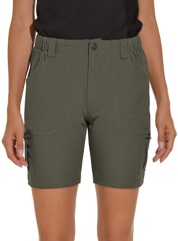 Baleaf Womens Hiking Cargo Capris Outdoor Lightweight Water Resistant Pants  Upf 50 Zipper Pockets Steel Gray Size L