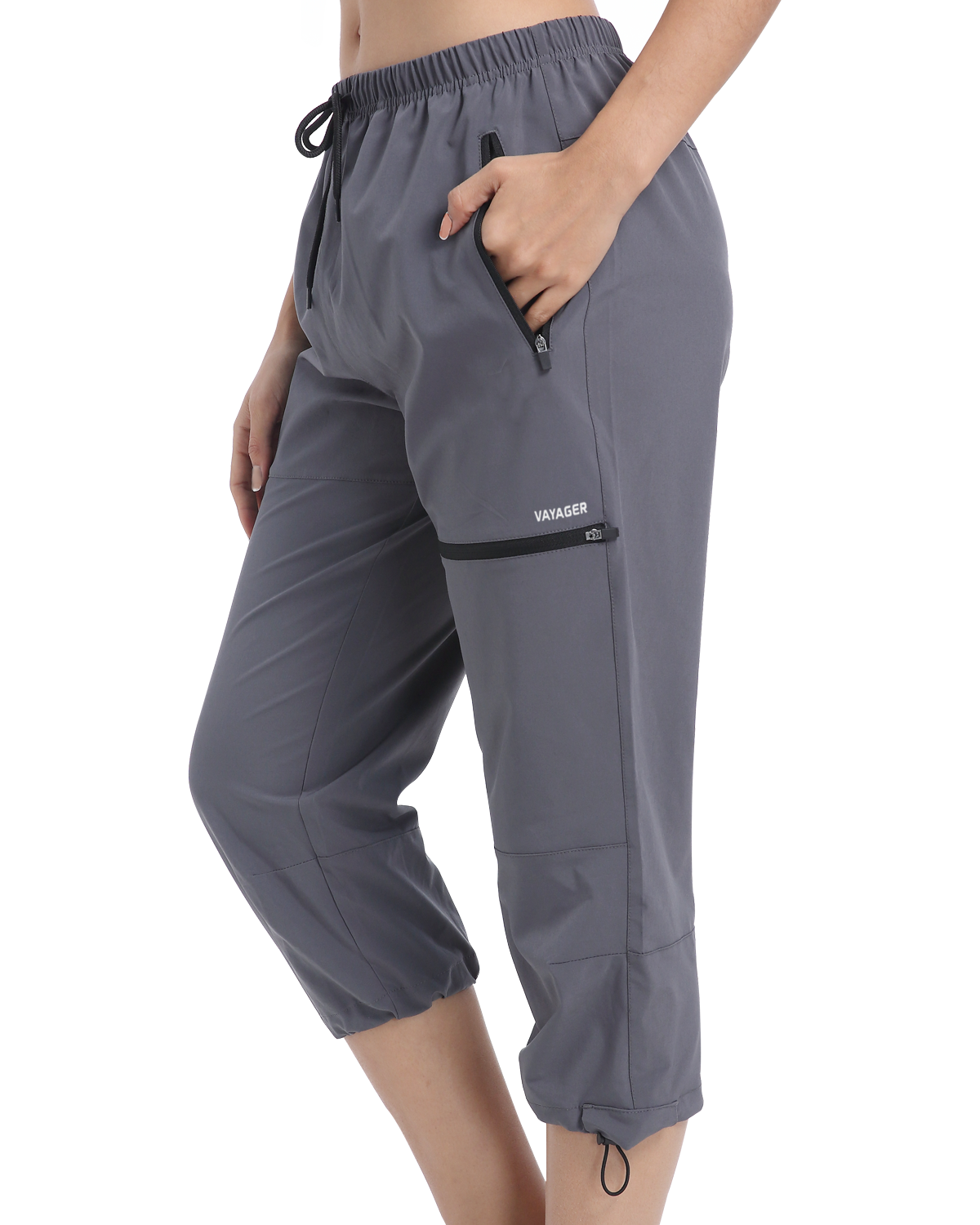 Women's Outdoor Hiking Capri Pants Loose-Fit Joggers Lightweight Cargo Pant  with Zipper Pockets – Vayager Sports